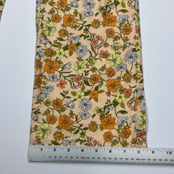 LOFT Floral High Rise Straight Leg Pants Linen Blend Size 8 - Picture 8 of 13